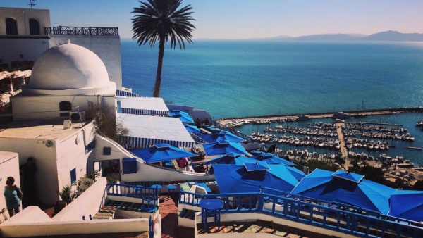 sidi bou said mer café des délices - Tunisie, de la mer au désert - Afrique, Tunisie